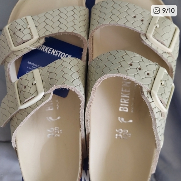 Birkenstock Arizona Rivet Logo Sandals in Cream Womens Size 5 EU36 NWT - Picture 14 of 16